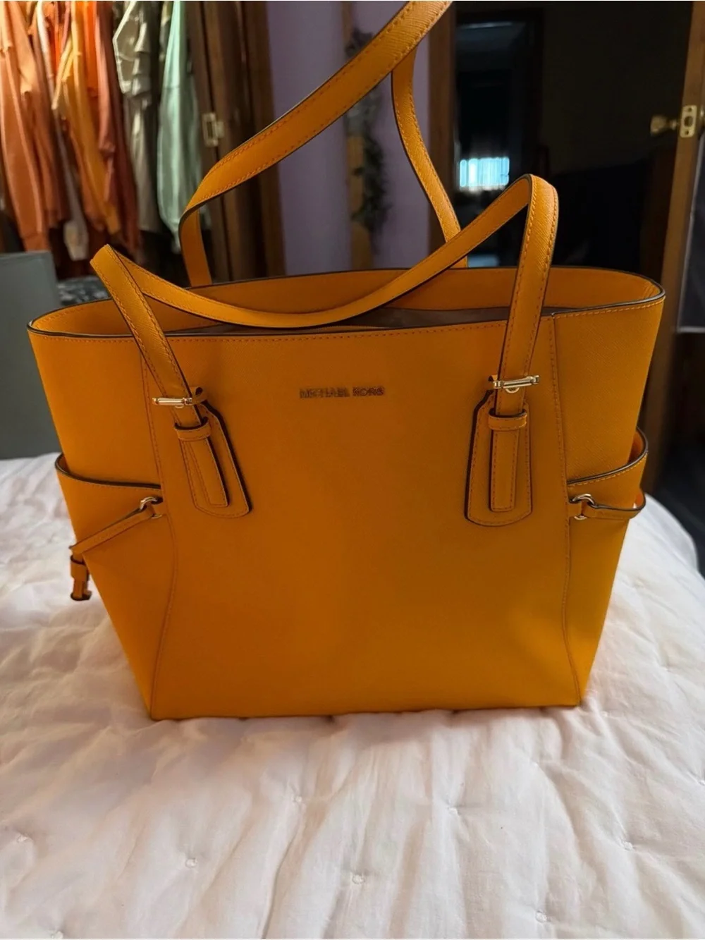 Michael Kors Yellow/orange Tote Bag - Structured Everyday Carryall